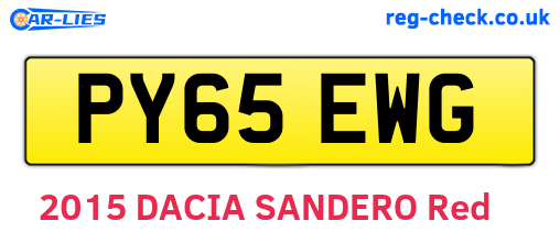 PY65EWG are the vehicle registration plates.