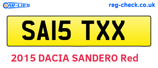 SA15TXX are the vehicle registration plates.