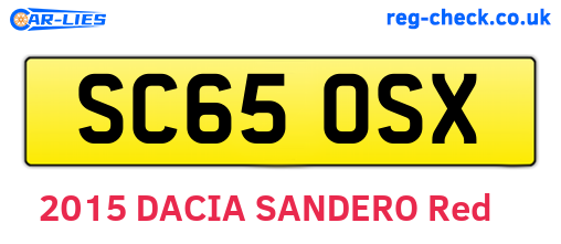 SC65OSX are the vehicle registration plates.
