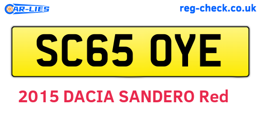 SC65OYE are the vehicle registration plates.