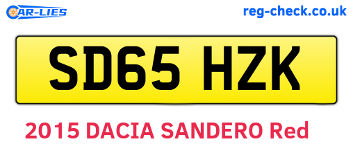 SD65HZK are the vehicle registration plates.