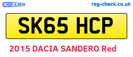 SK65HCP are the vehicle registration plates.