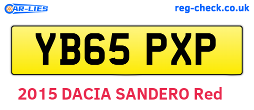 YB65PXP are the vehicle registration plates.