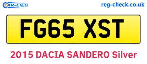 FG65XST are the vehicle registration plates.