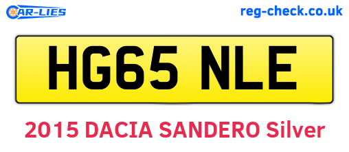 HG65NLE are the vehicle registration plates.