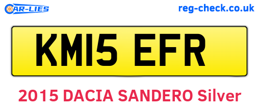 KM15EFR are the vehicle registration plates.