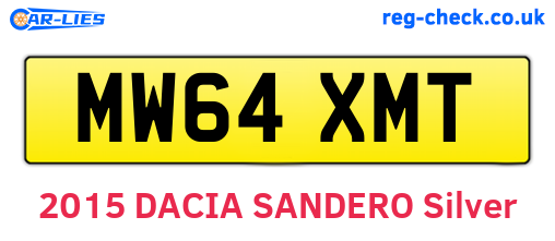 MW64XMT are the vehicle registration plates.