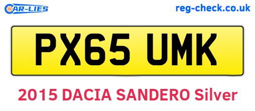 PX65UMK are the vehicle registration plates.