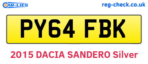 PY64FBK are the vehicle registration plates.