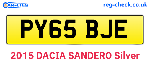 PY65BJE are the vehicle registration plates.