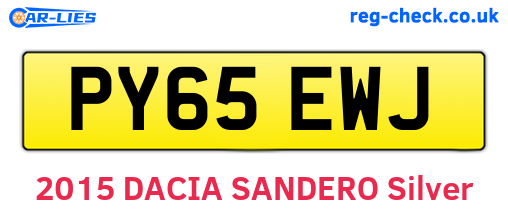 PY65EWJ are the vehicle registration plates.