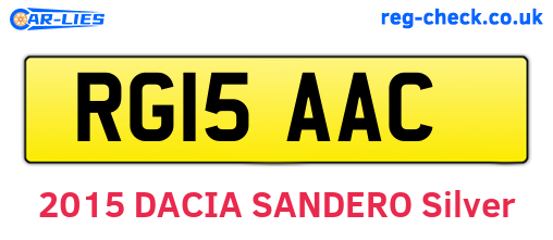 RG15AAC are the vehicle registration plates.