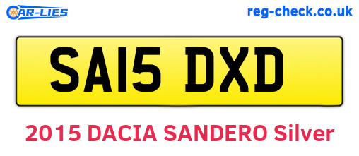 SA15DXD are the vehicle registration plates.