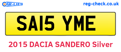 SA15YME are the vehicle registration plates.