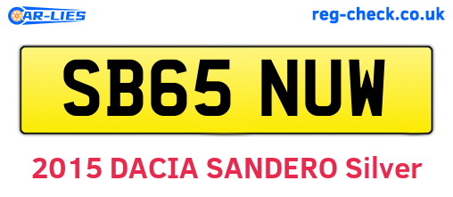 SB65NUW are the vehicle registration plates.