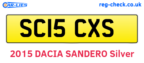 SC15CXS are the vehicle registration plates.