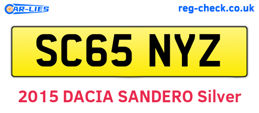 SC65NYZ are the vehicle registration plates.