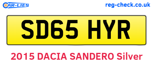 SD65HYR are the vehicle registration plates.