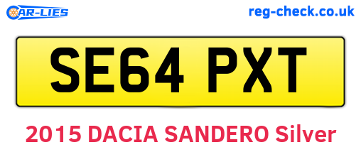 SE64PXT are the vehicle registration plates.