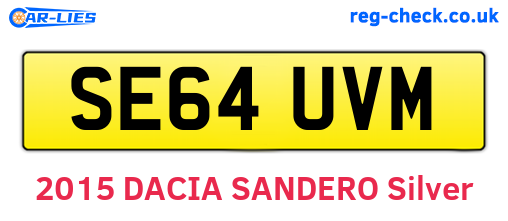 SE64UVM are the vehicle registration plates.