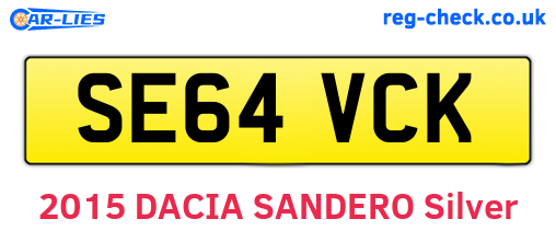 SE64VCK are the vehicle registration plates.