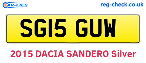 SG15GUW are the vehicle registration plates.