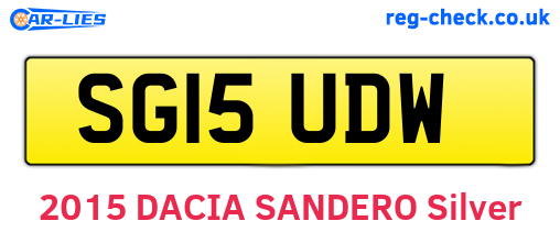 SG15UDW are the vehicle registration plates.