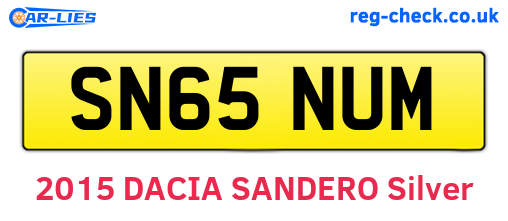 SN65NUM are the vehicle registration plates.