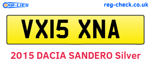 VX15XNA are the vehicle registration plates.