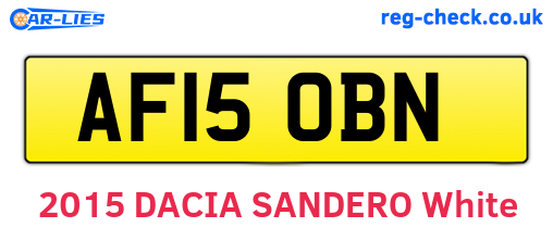 AF15OBN are the vehicle registration plates.