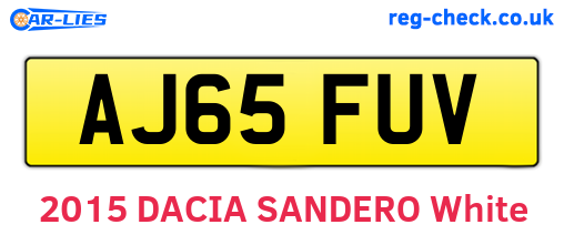 AJ65FUV are the vehicle registration plates.