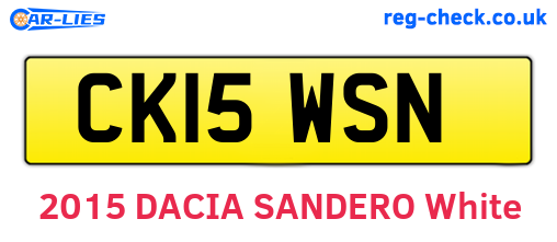 CK15WSN are the vehicle registration plates.