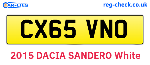 CX65VNO are the vehicle registration plates.