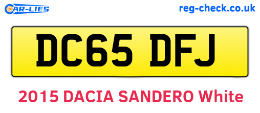 DC65DFJ are the vehicle registration plates.