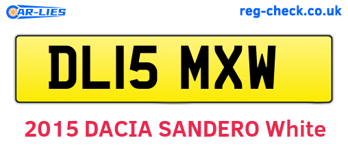 DL15MXW are the vehicle registration plates.