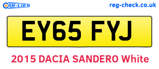 EY65FYJ are the vehicle registration plates.