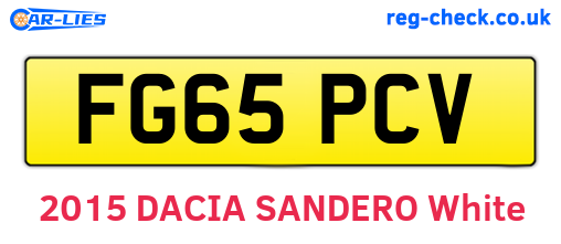 FG65PCV are the vehicle registration plates.