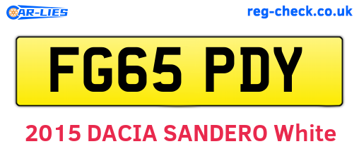 FG65PDY are the vehicle registration plates.