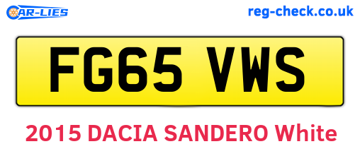 FG65VWS are the vehicle registration plates.
