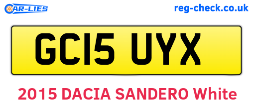 GC15UYX are the vehicle registration plates.