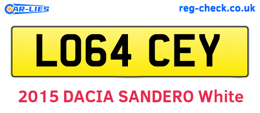 LO64CEY are the vehicle registration plates.