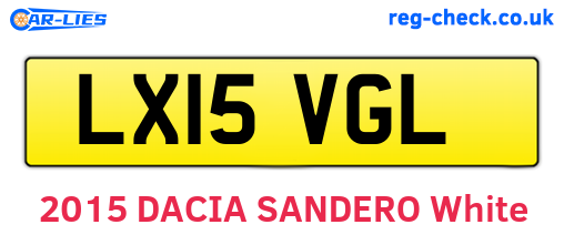 LX15VGL are the vehicle registration plates.