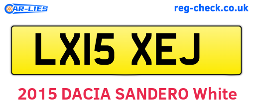 LX15XEJ are the vehicle registration plates.