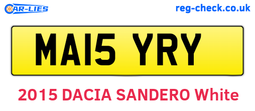 MA15YRY are the vehicle registration plates.