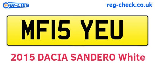 MF15YEU are the vehicle registration plates.