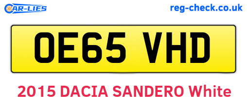 OE65VHD are the vehicle registration plates.