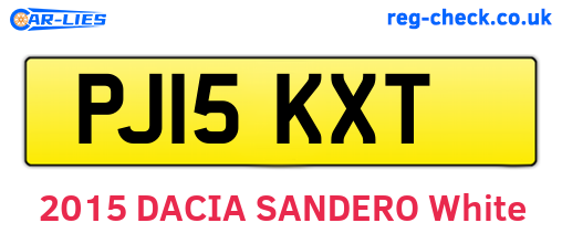 PJ15KXT are the vehicle registration plates.