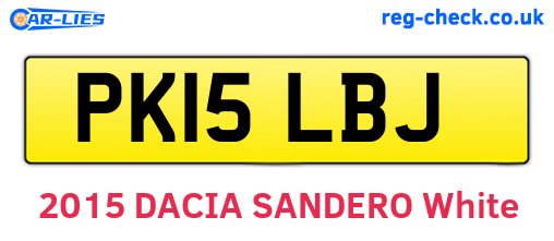 PK15LBJ are the vehicle registration plates.