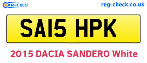 SA15HPK are the vehicle registration plates.