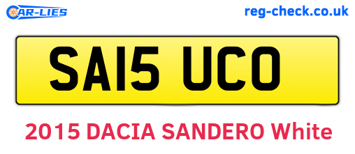 SA15UCO are the vehicle registration plates.